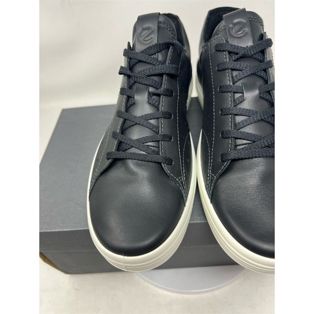 ECCO Men's Soft 7 Cloud Black Leather Sneakers Size 10 Casua - Picture 5 of 12